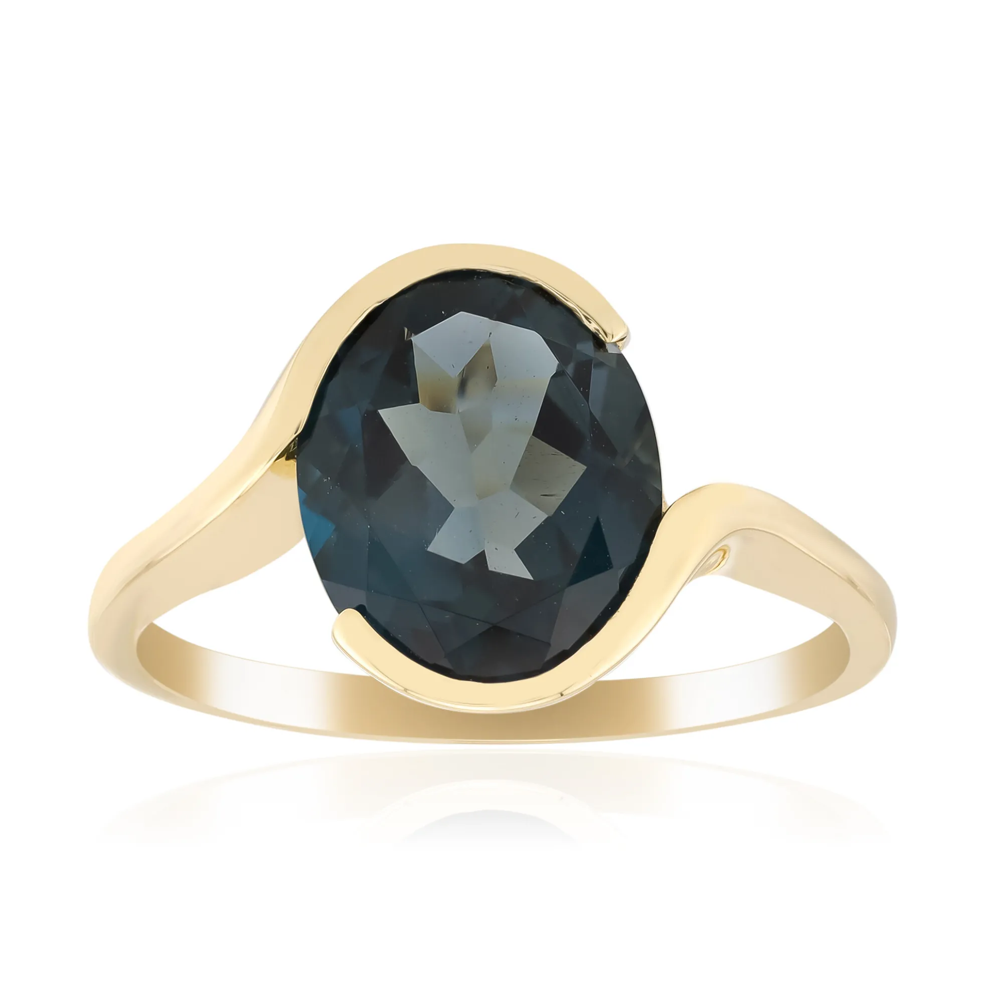 Londonblauer Topas-Goldring