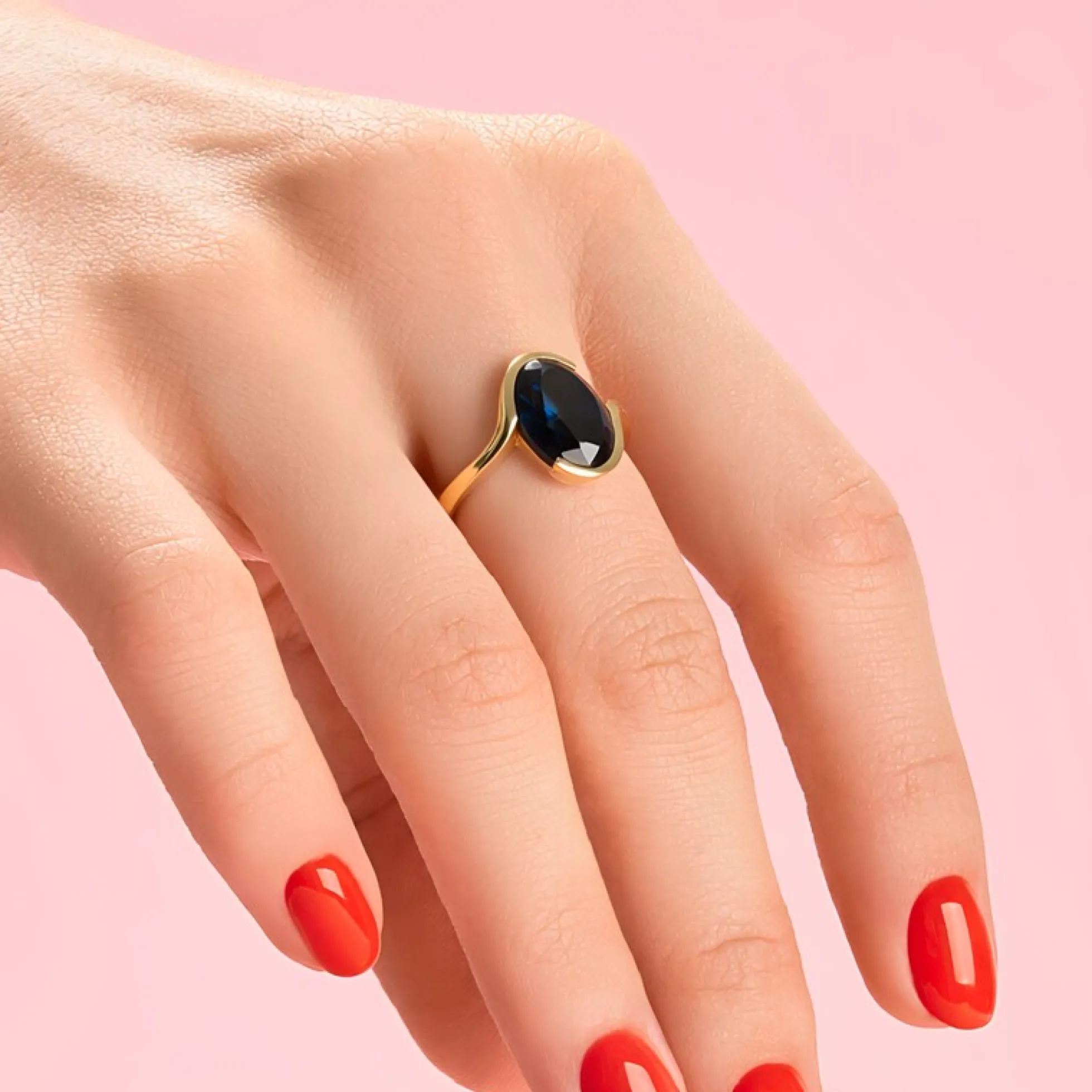 Londonblauer Topas-Goldring