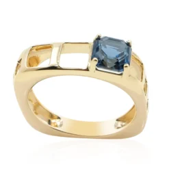 Londonblauer Topas-Goldring
