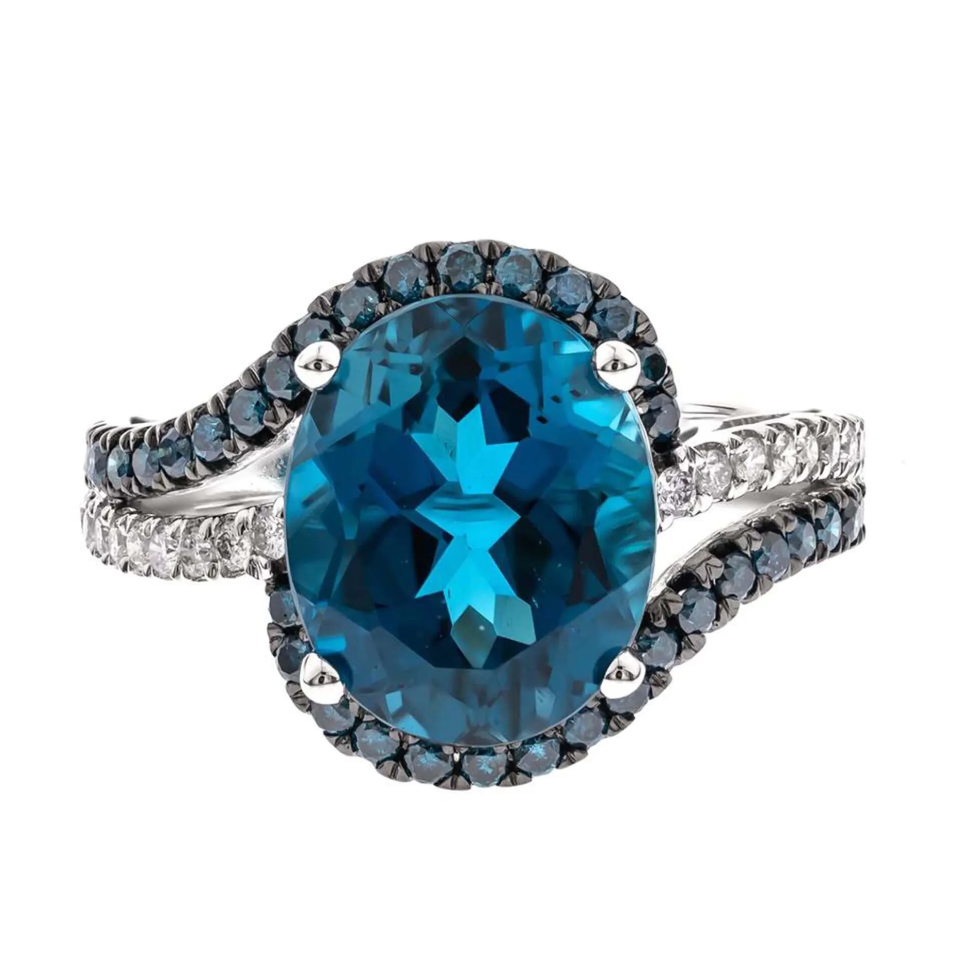 Londonblauer Topas-Goldring