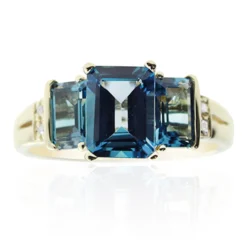 Londonblauer Topas-Goldring