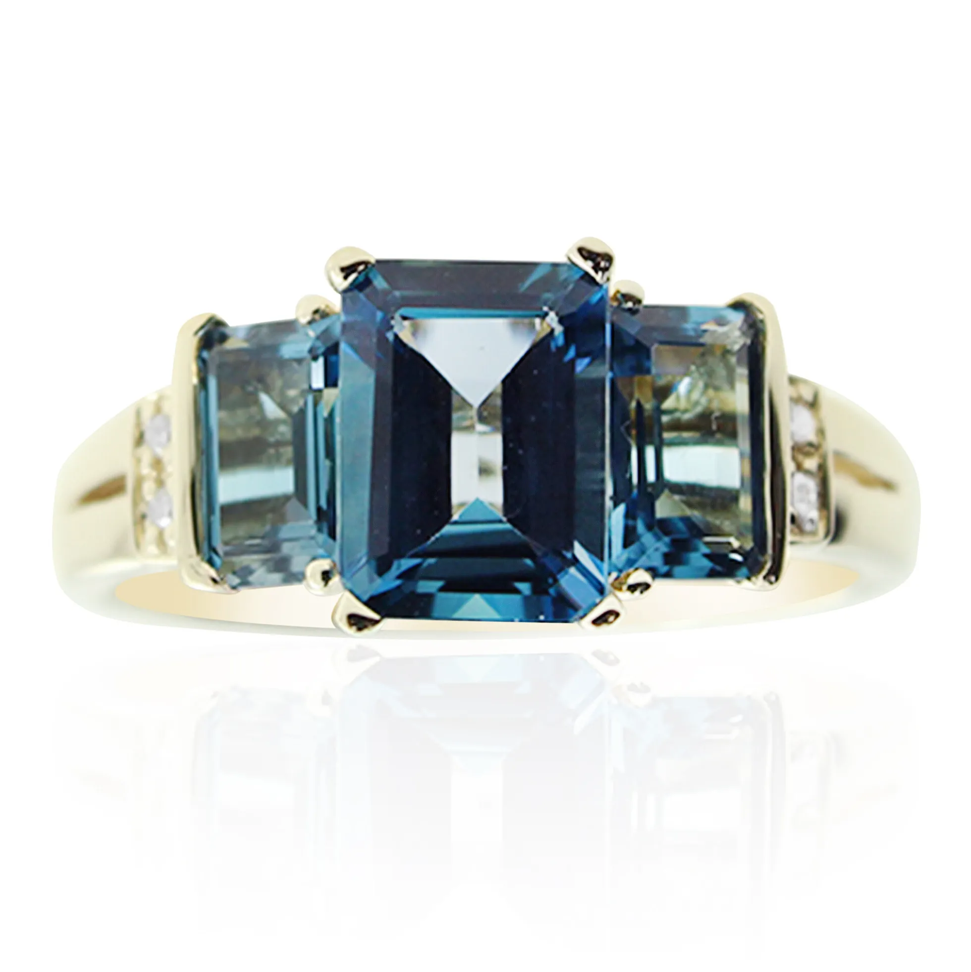 Londonblauer Topas-Goldring