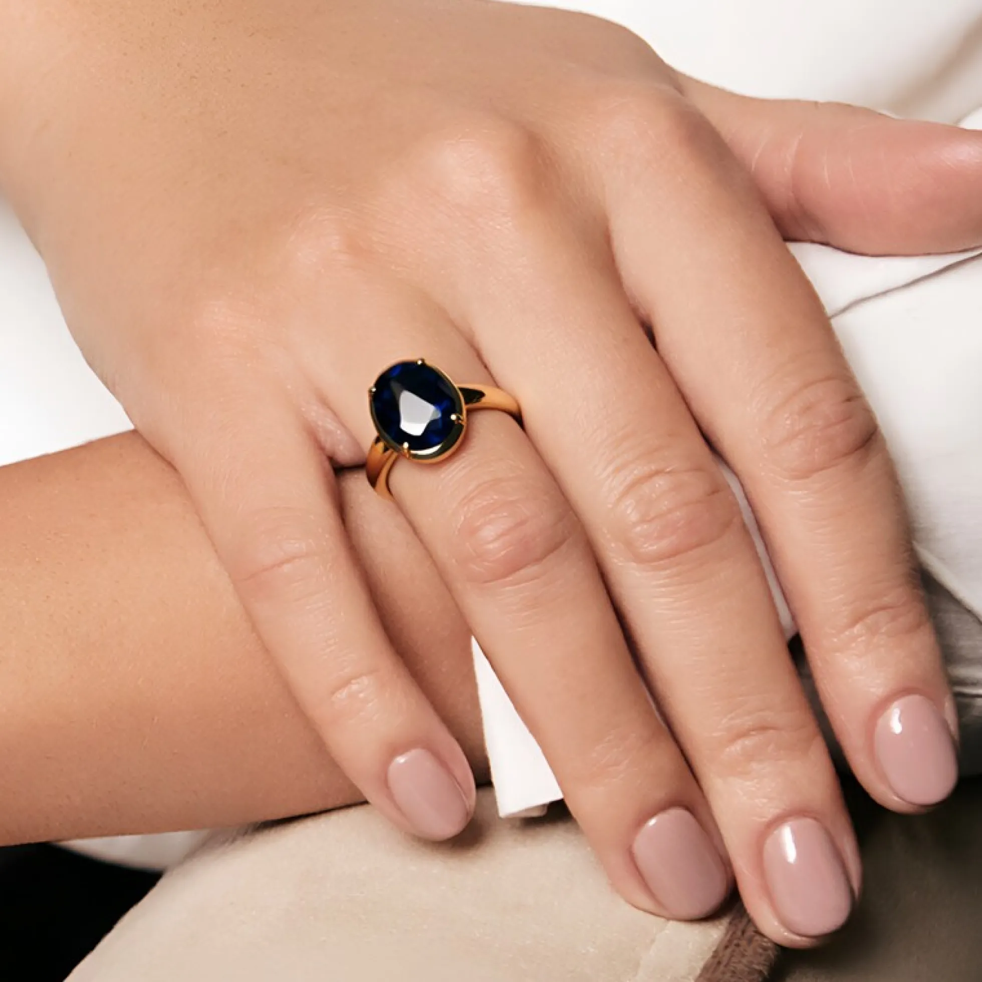 Londonblauer Topas-Goldring