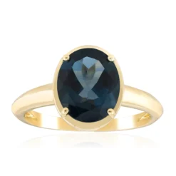 Londonblauer Topas-Goldring