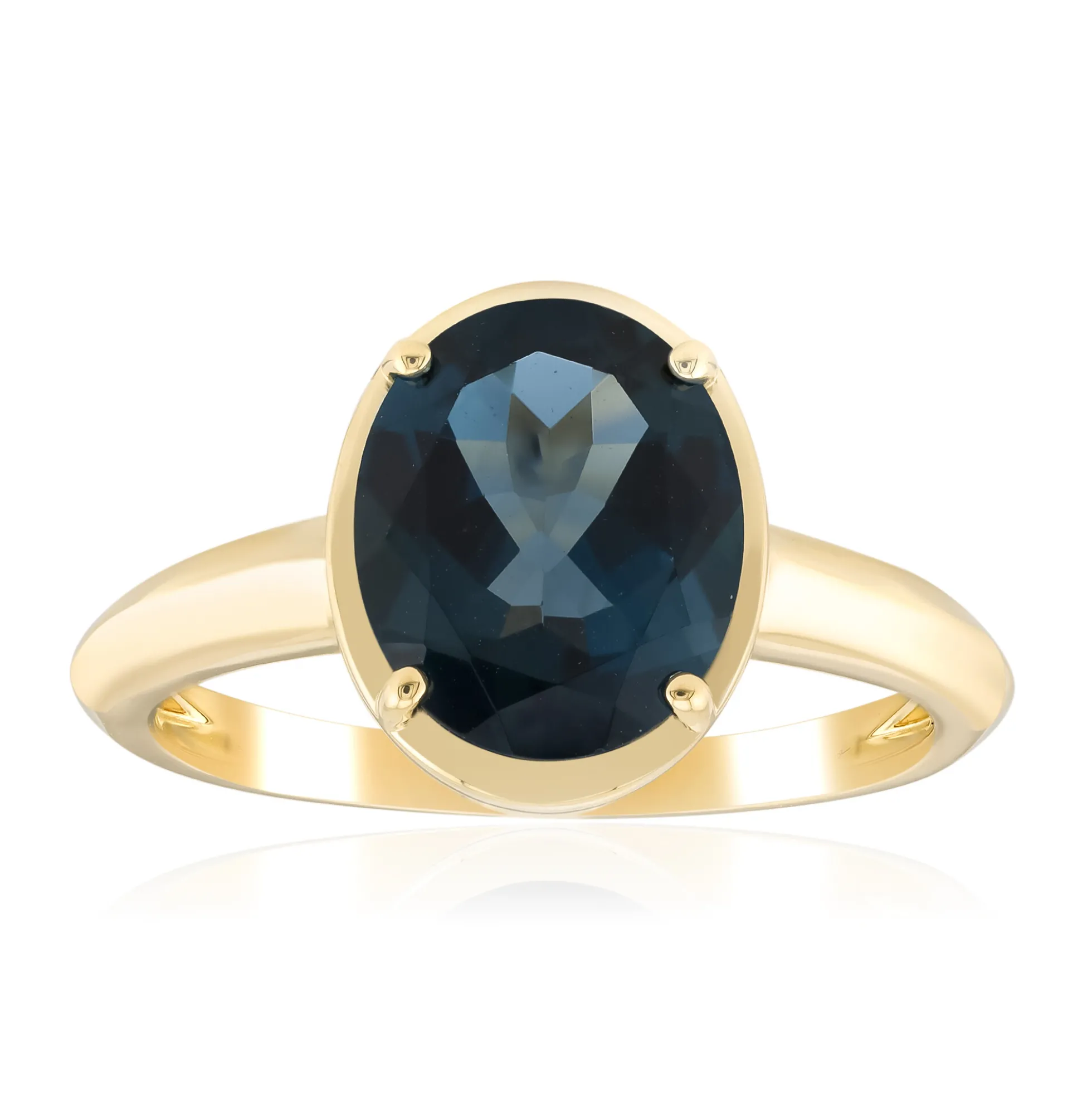 Londonblauer Topas-Goldring