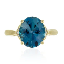 Londonblauer Topas-Goldring