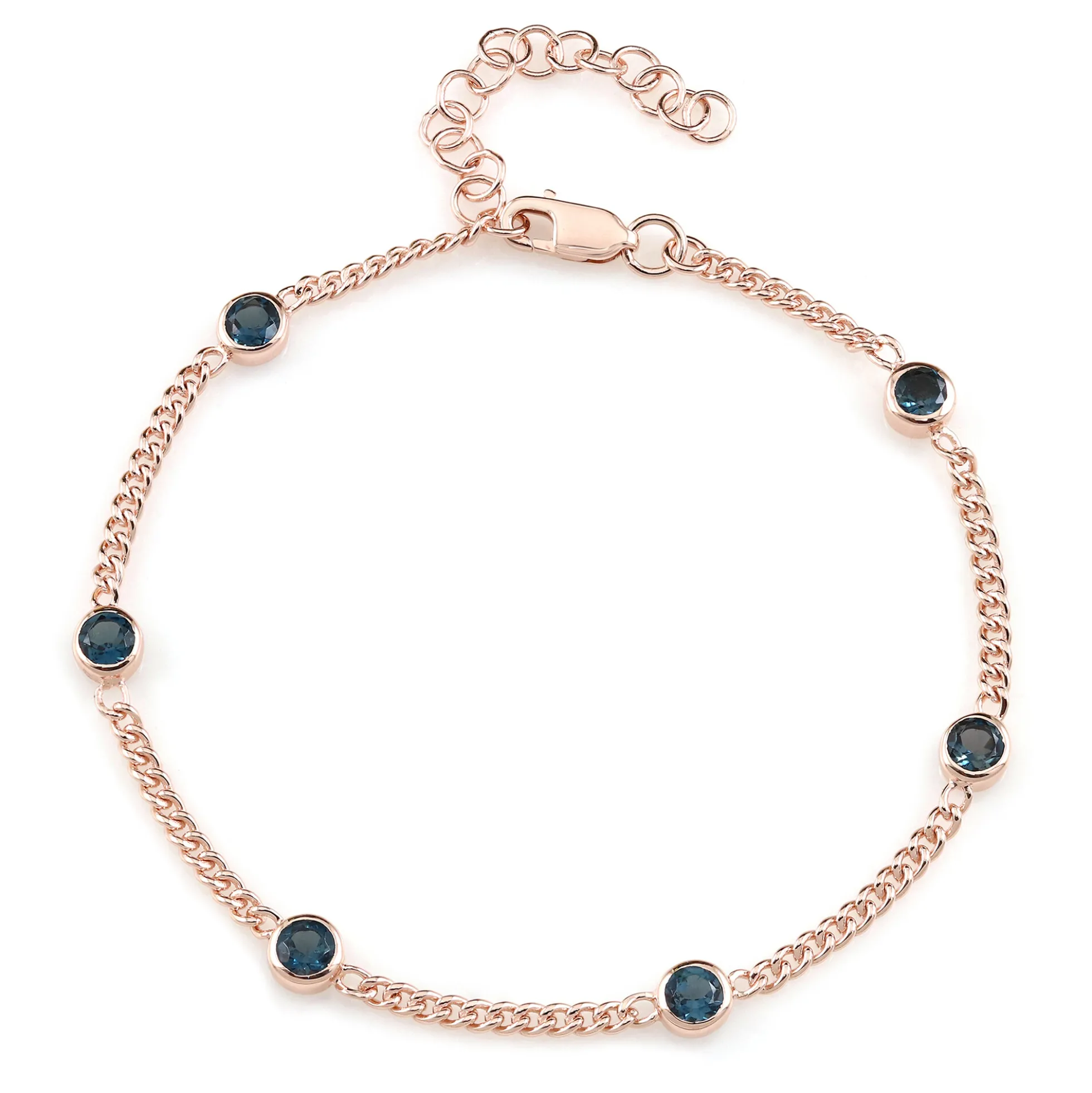 Londonblauer Topas-Silberarmband