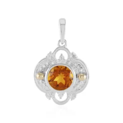 Madeira-Citrin-Silberanhänger mit Gold