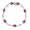 Magenta-Granat-Silberarmband