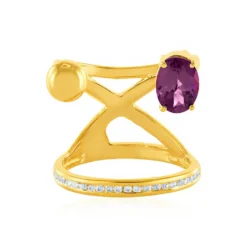 Magenta-Granat-Silberring