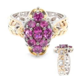 Magenta-Granat-Silberring