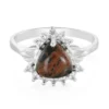 Mahagoni-Obsidian-Silberring