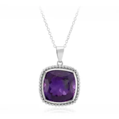 Marokkanischer Amethyst-Silberhalskette