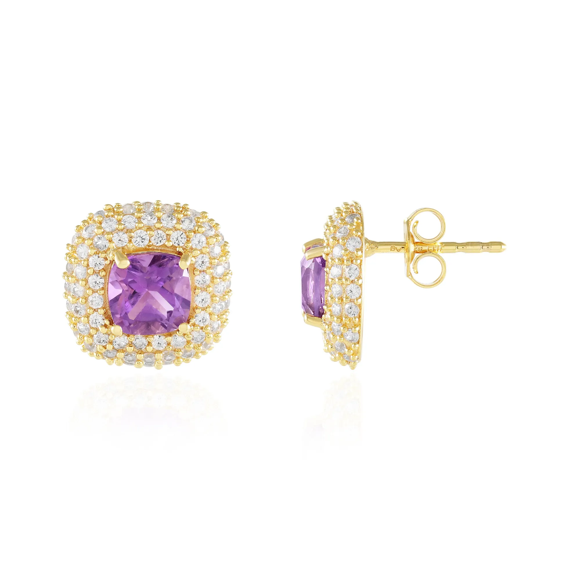Marokkanischer Amethyst-Silberohrringe