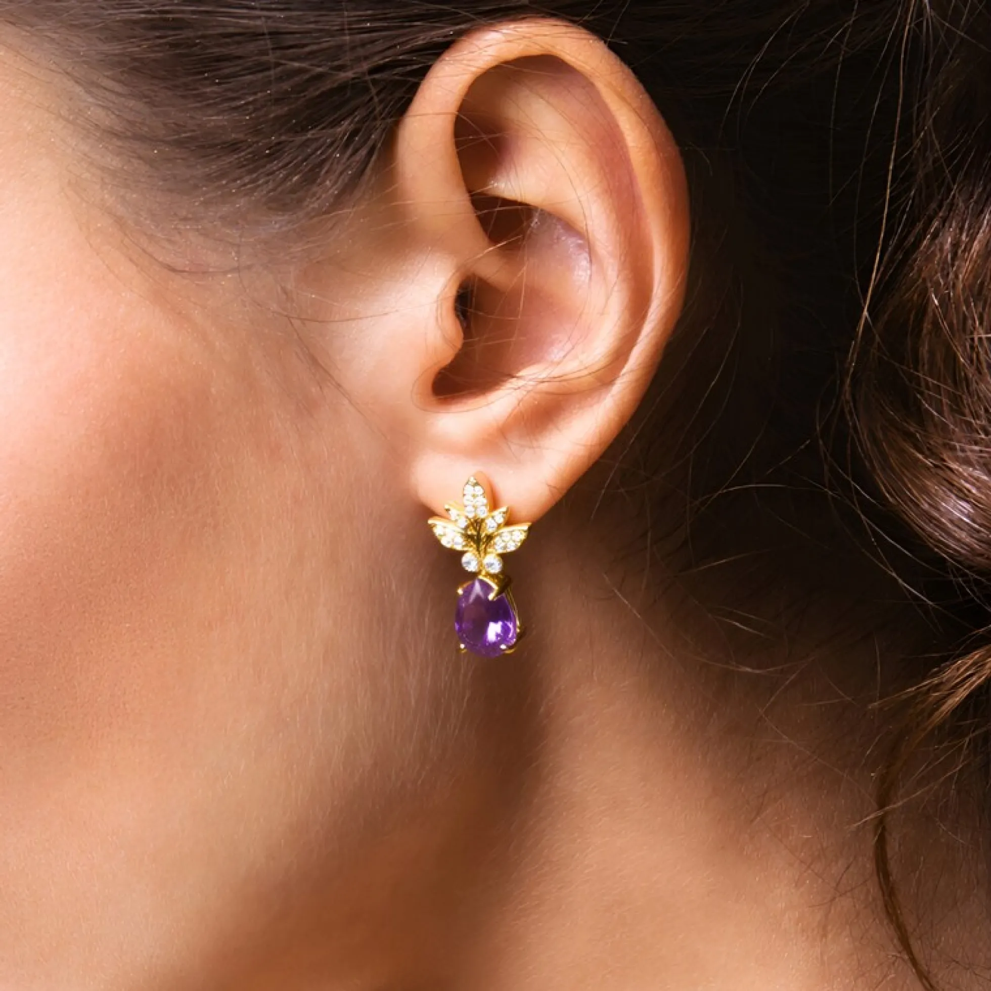 Marokkanischer Amethyst-Silberohrringe