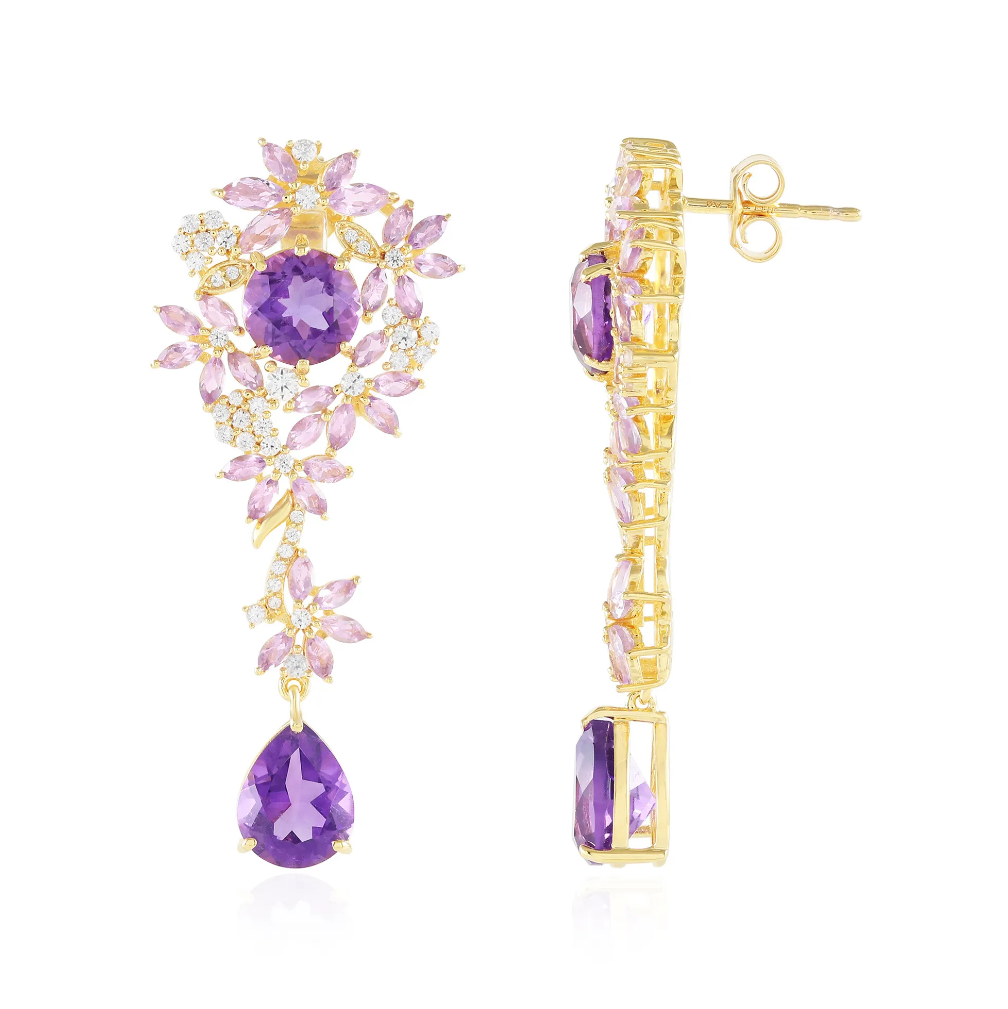 Marokkanischer Amethyst-Silberohrringe