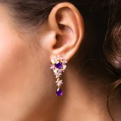 Marokkanischer Amethyst-Silberohrringe