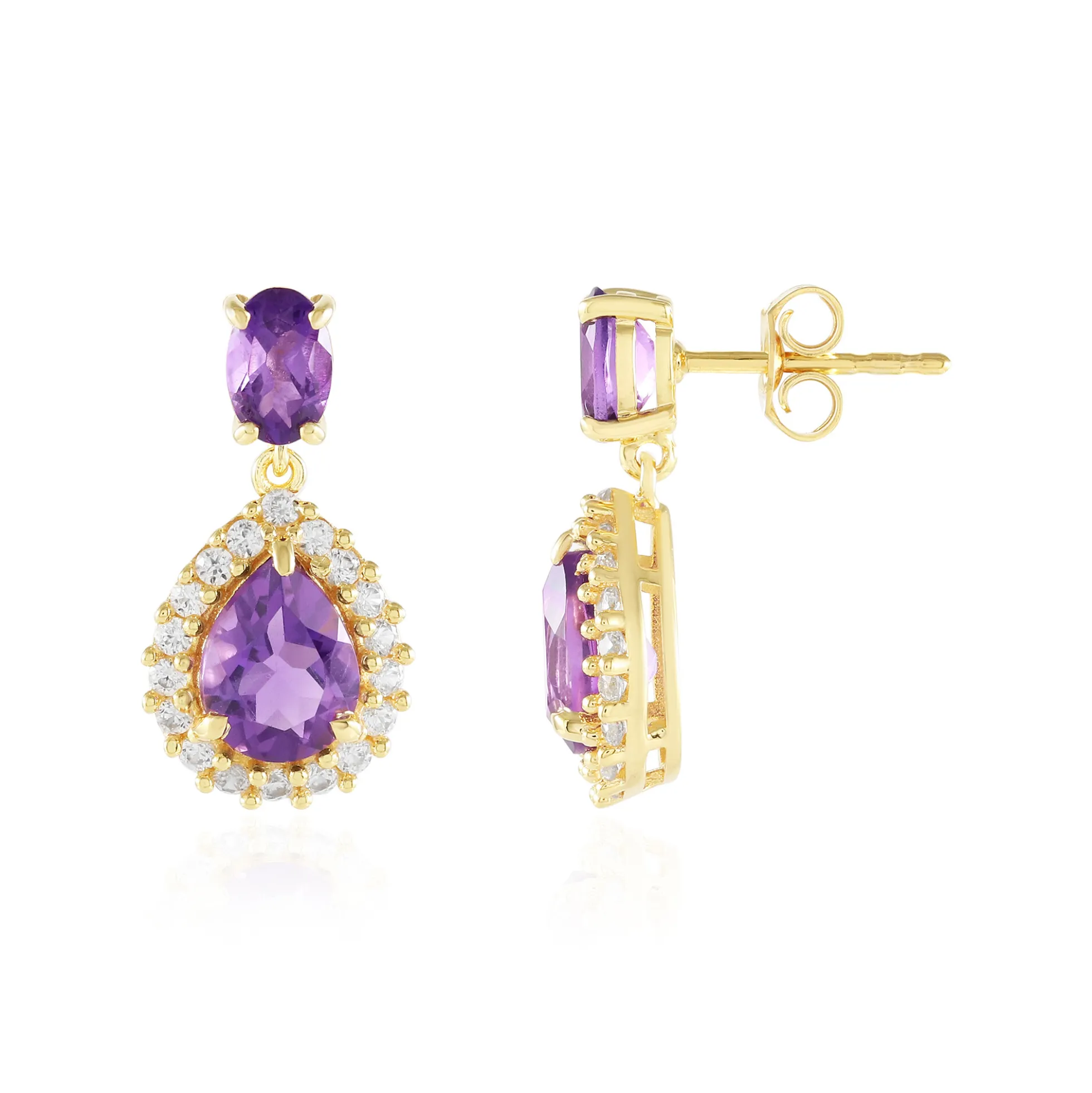 Marokkanischer Amethyst-Silberohrringe