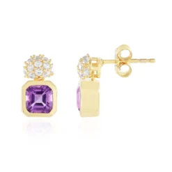 Marokkanischer Amethyst-Silberohrringe