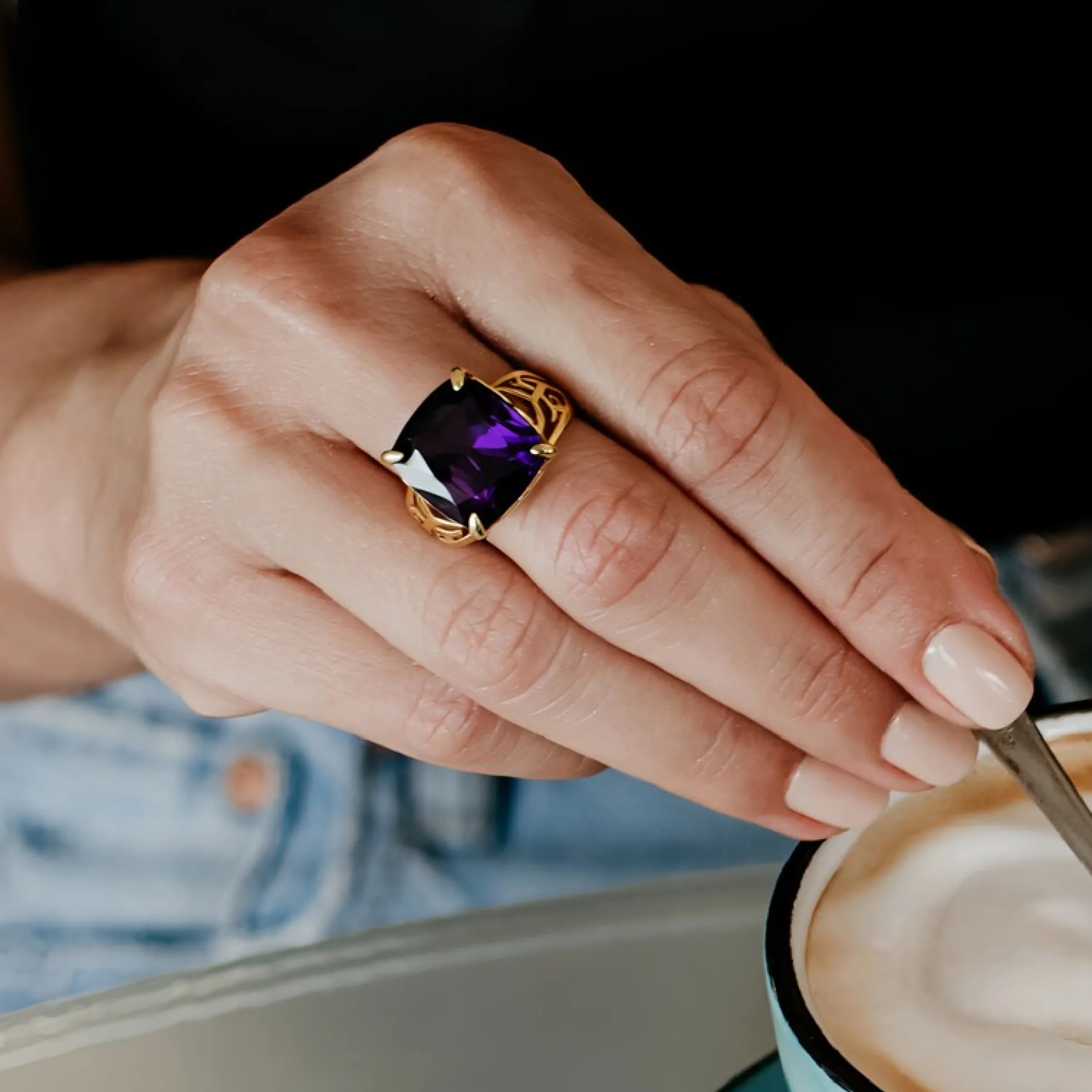 Marokkanischer Amethyst-Silberring