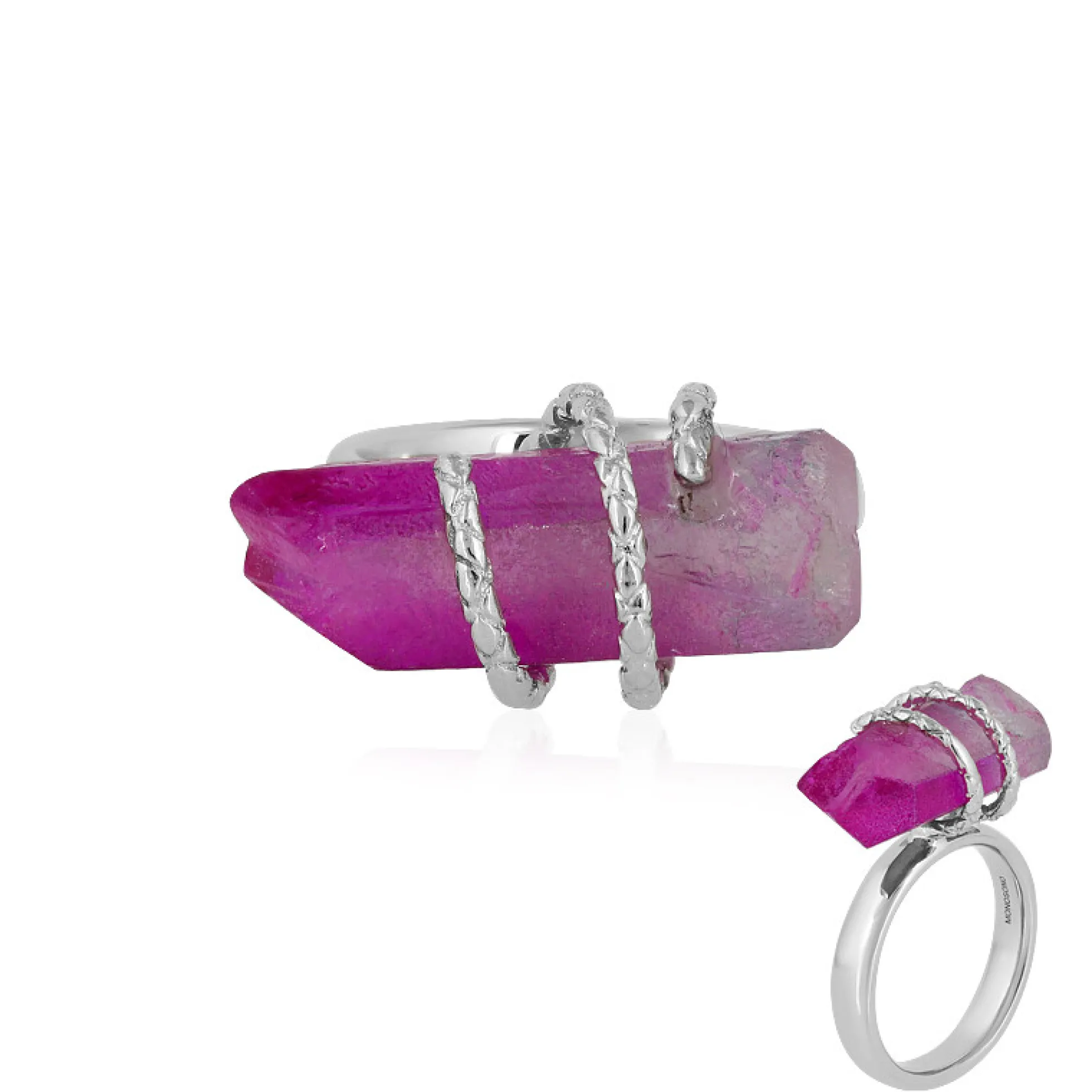 Mehrfarbiger Quarz-Silberring