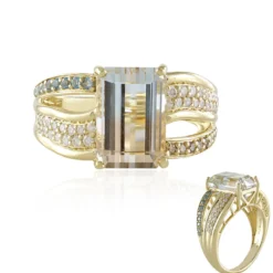Mehrfarbiger Ukrainischer Topas-Goldring