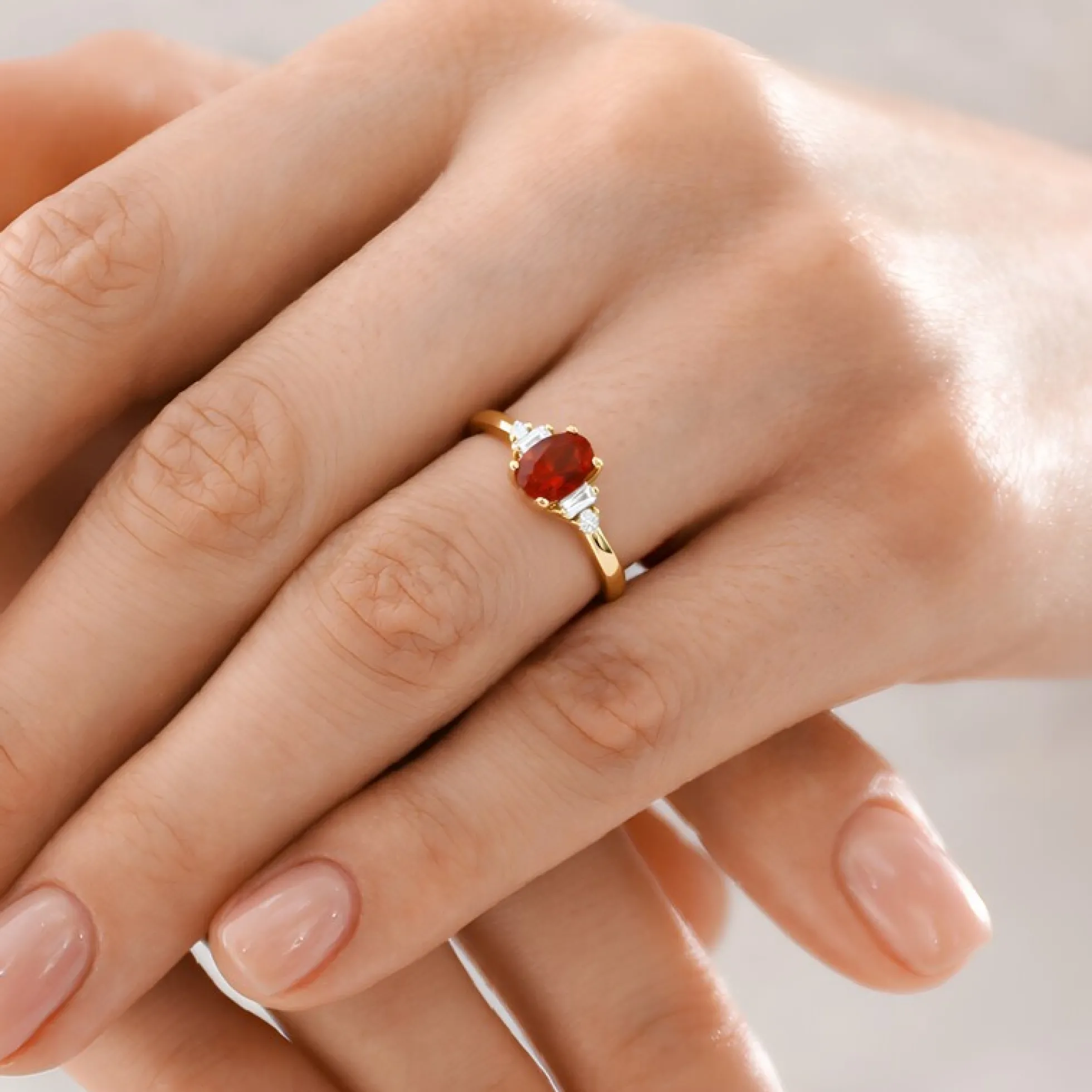 Mexikanischer Feueropal-Goldring