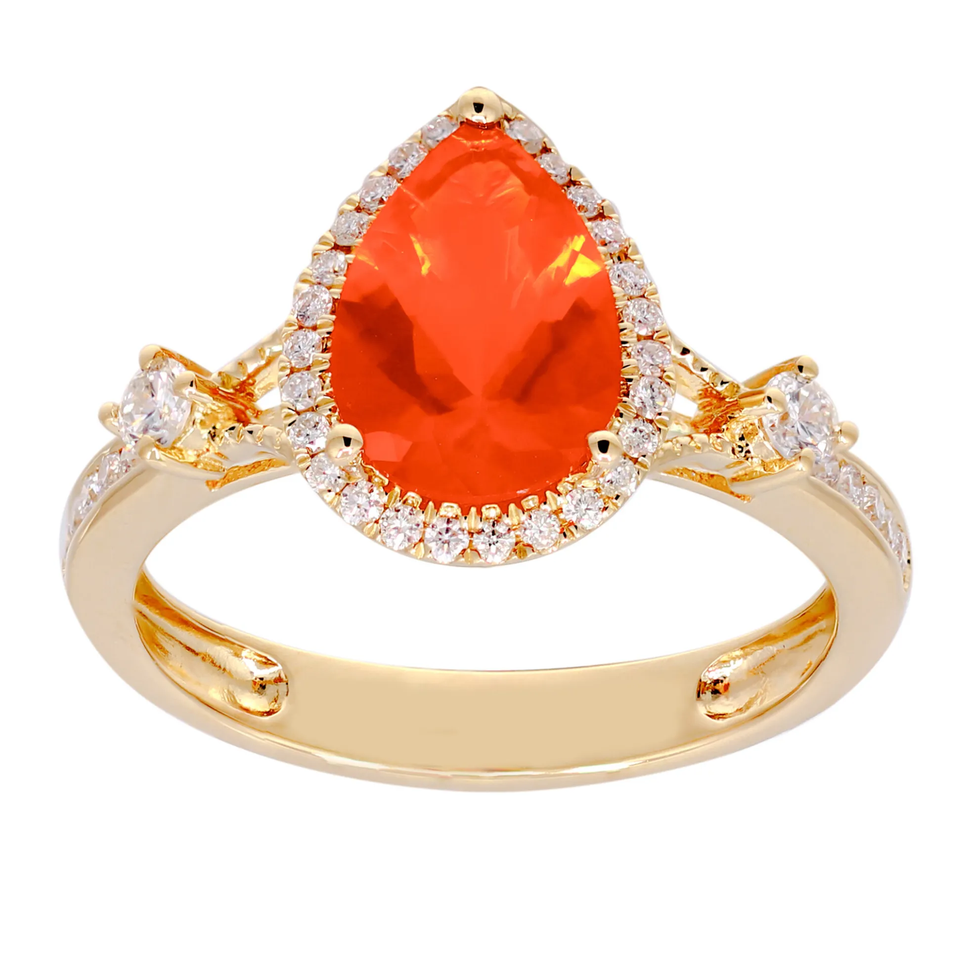 Mexikanischer Feueropal-Goldring