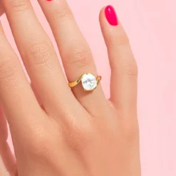 Mexikanischer Hyalith-Opal-Goldring