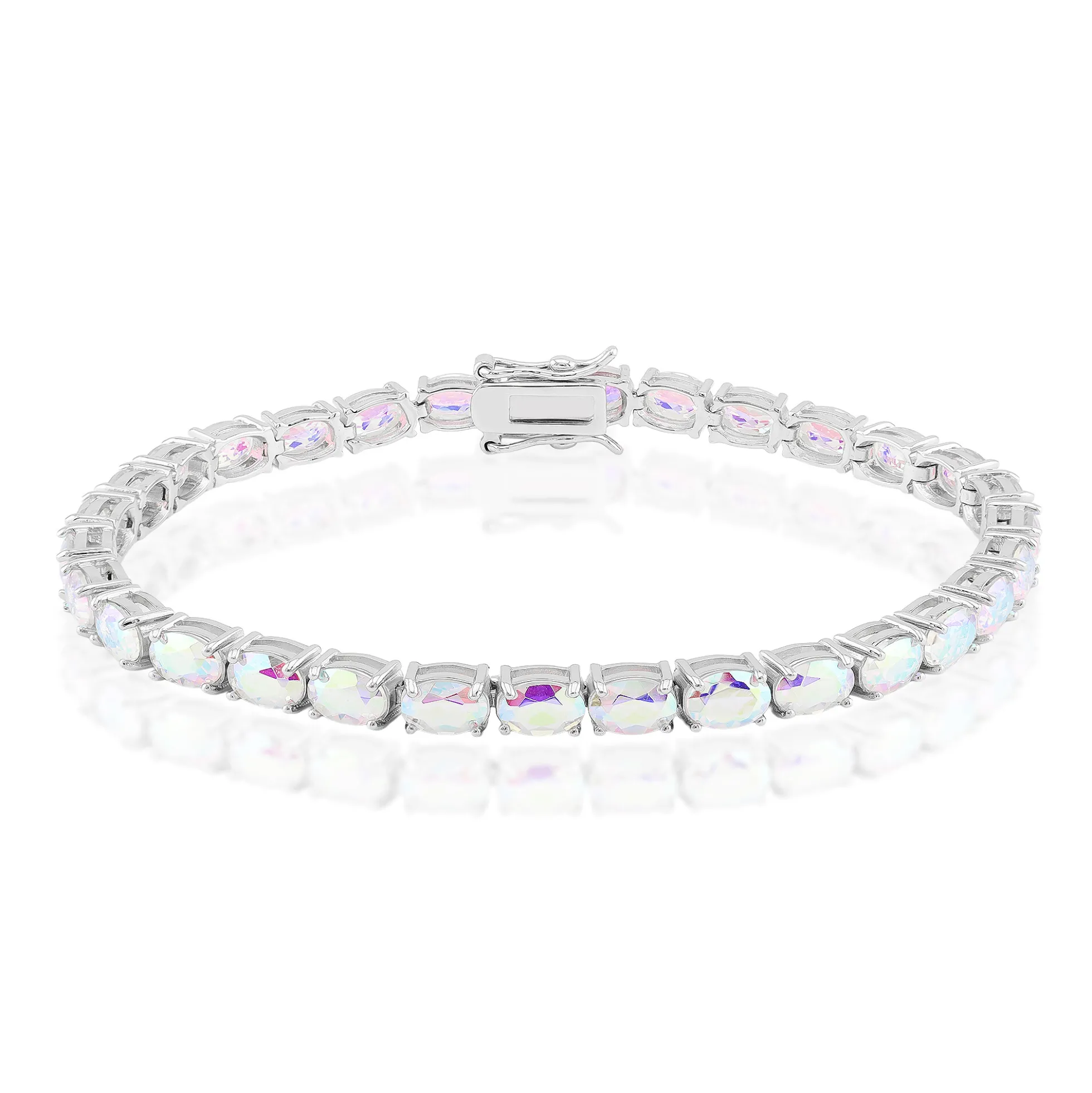 Mondlicht-Quarz-Silberarmband