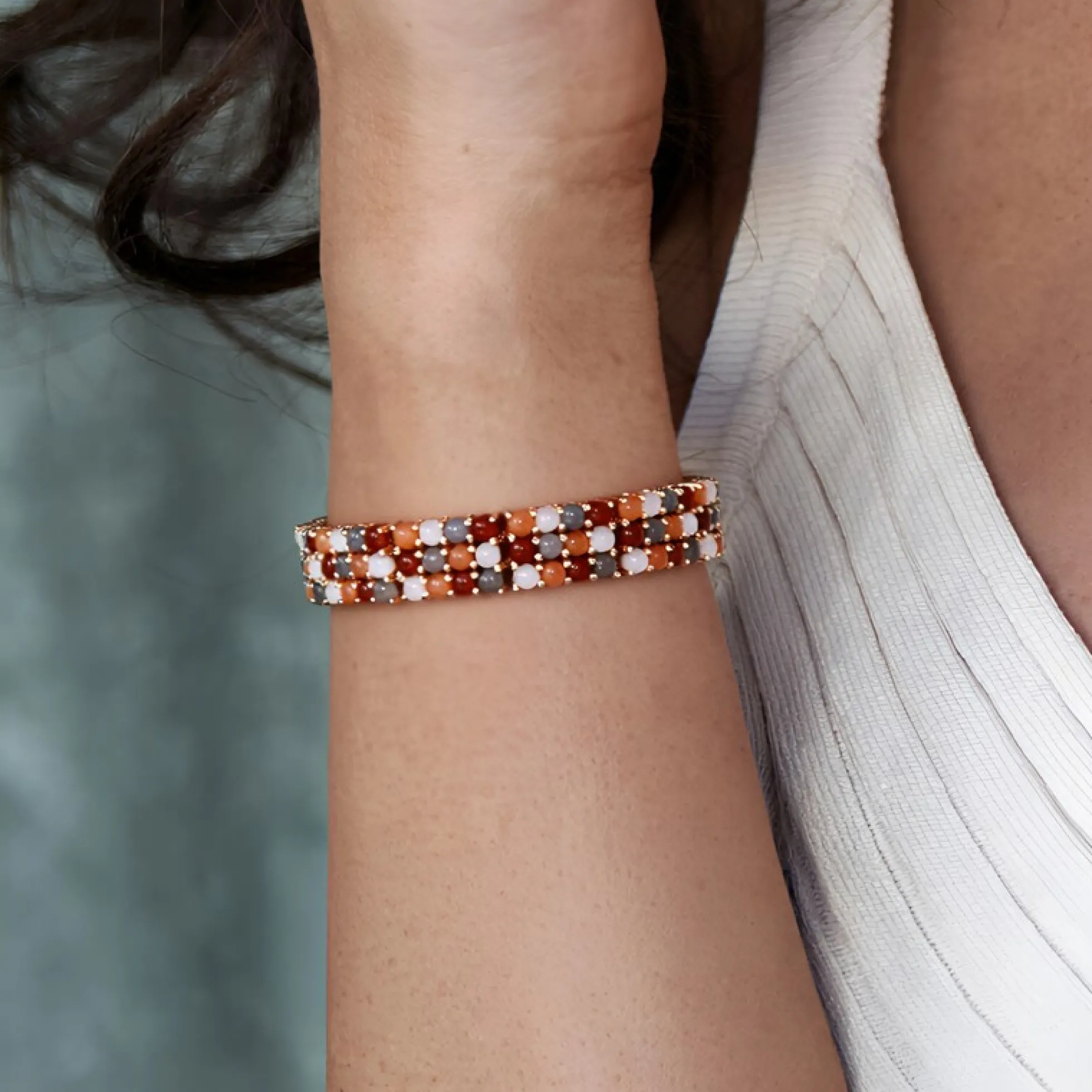Mondstein-Silberarmband