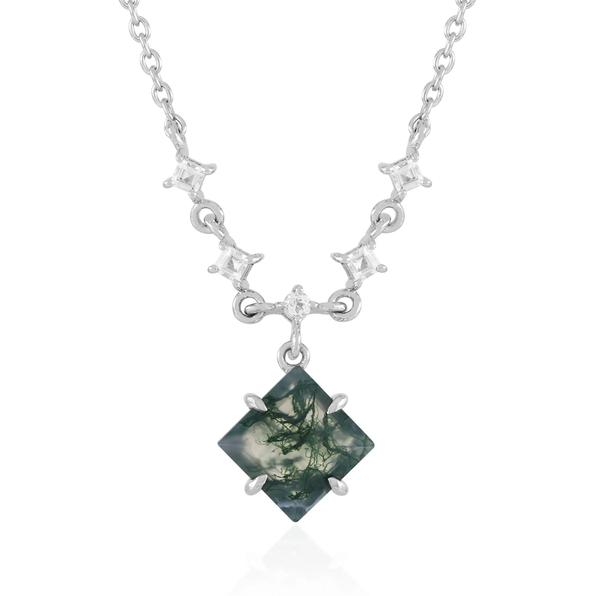 Moosachat-Silbercollier