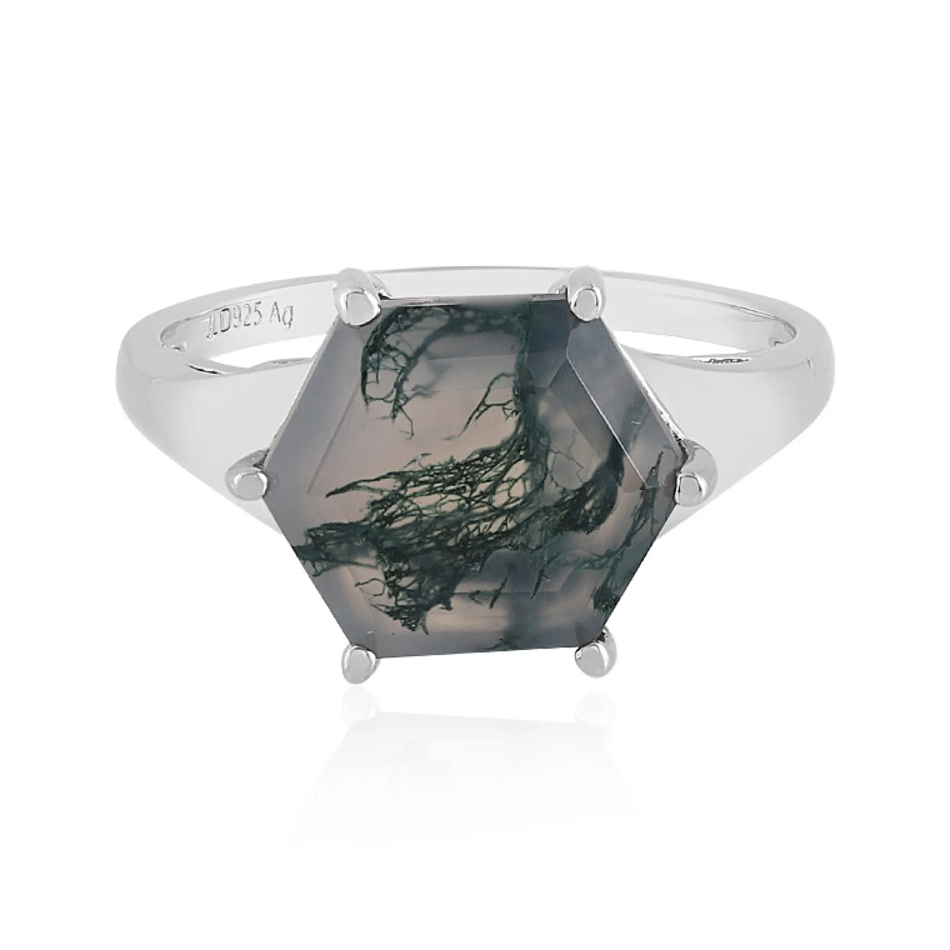 Moosachat-Silberring