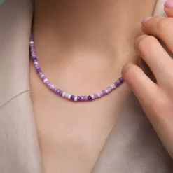 Morado-Opal-Silberhalskette