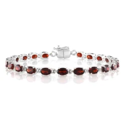 Mosambik-Granat-Silberarmband