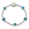 Neonblauer Apatit-Silberarmband