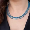 Neonblauer Apatit-Silberhalskette