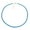 Neonblauer Apatit-Silberhalskette