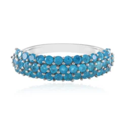 Neonblauer Apatit-Silberring