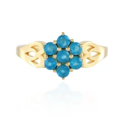 Neonblauer Apatit-Silberring
