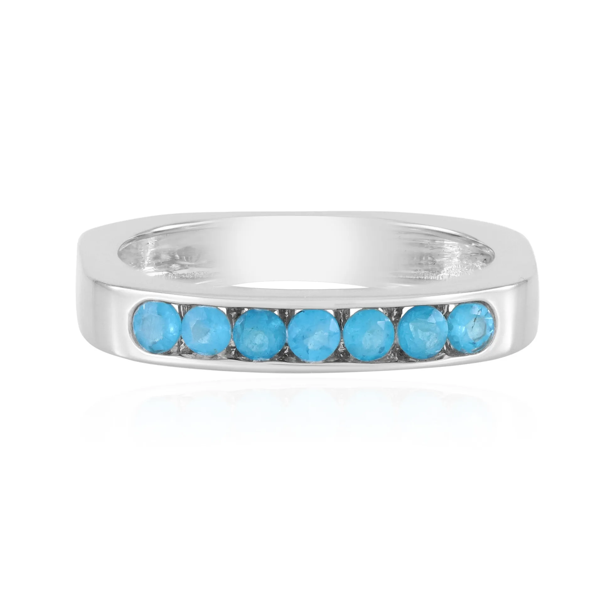 Neonblauer Apatit-Silberring