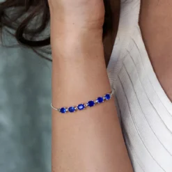 Nepalesischer Kyanit-Silberarmband