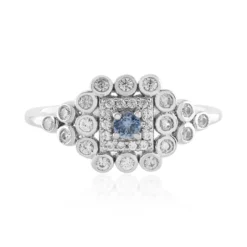 Nicht erhitzter Blauer Ceylon-Saphir-Silberring