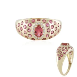 Nigerianischer Pinkfarbener Turmalin-Goldring