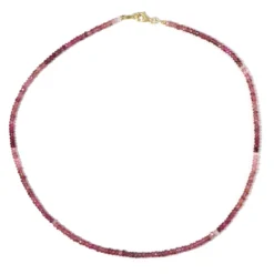 Nigerianischer Pinkfarbener Turmalin-Silberhalskette