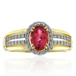 Nigerianischer Rubellit-Goldring