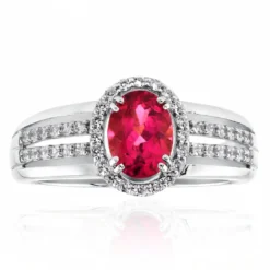 Nigerianischer Rubellit-Goldring