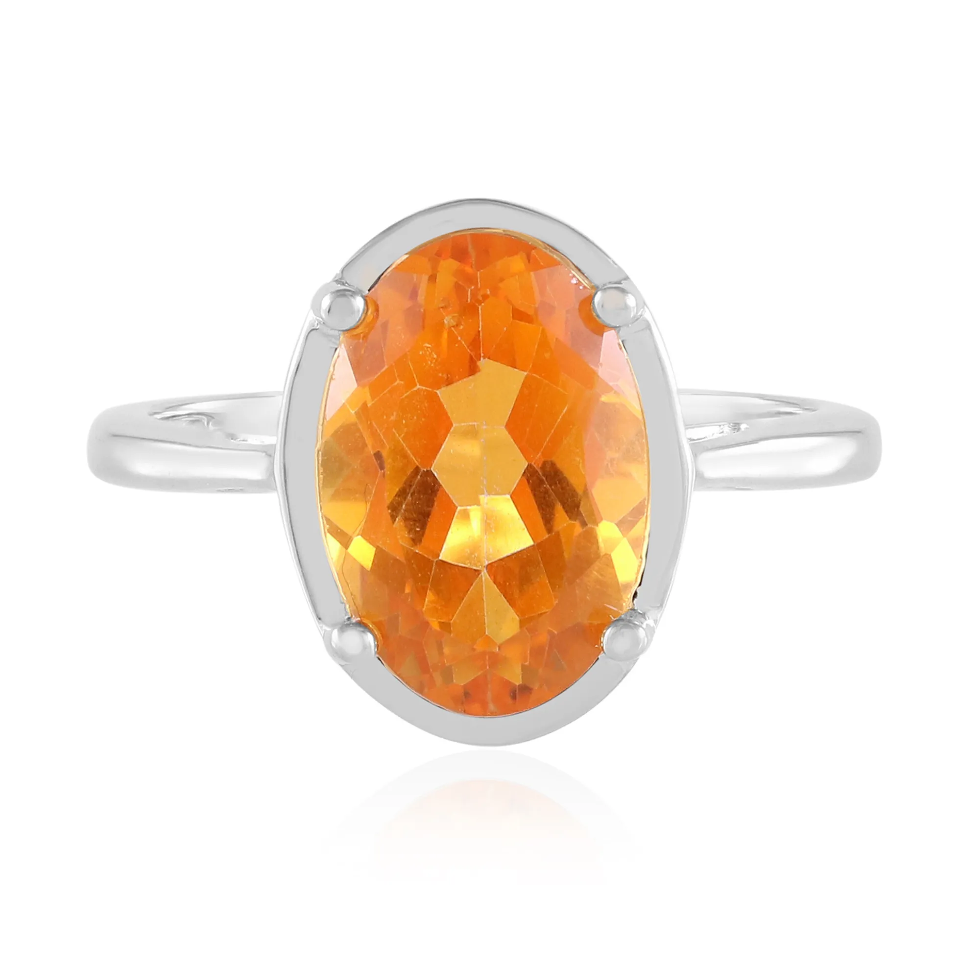 Orangen-Topas-Silberring