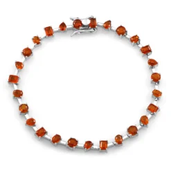 Oranger Kyanit-Silberarmband