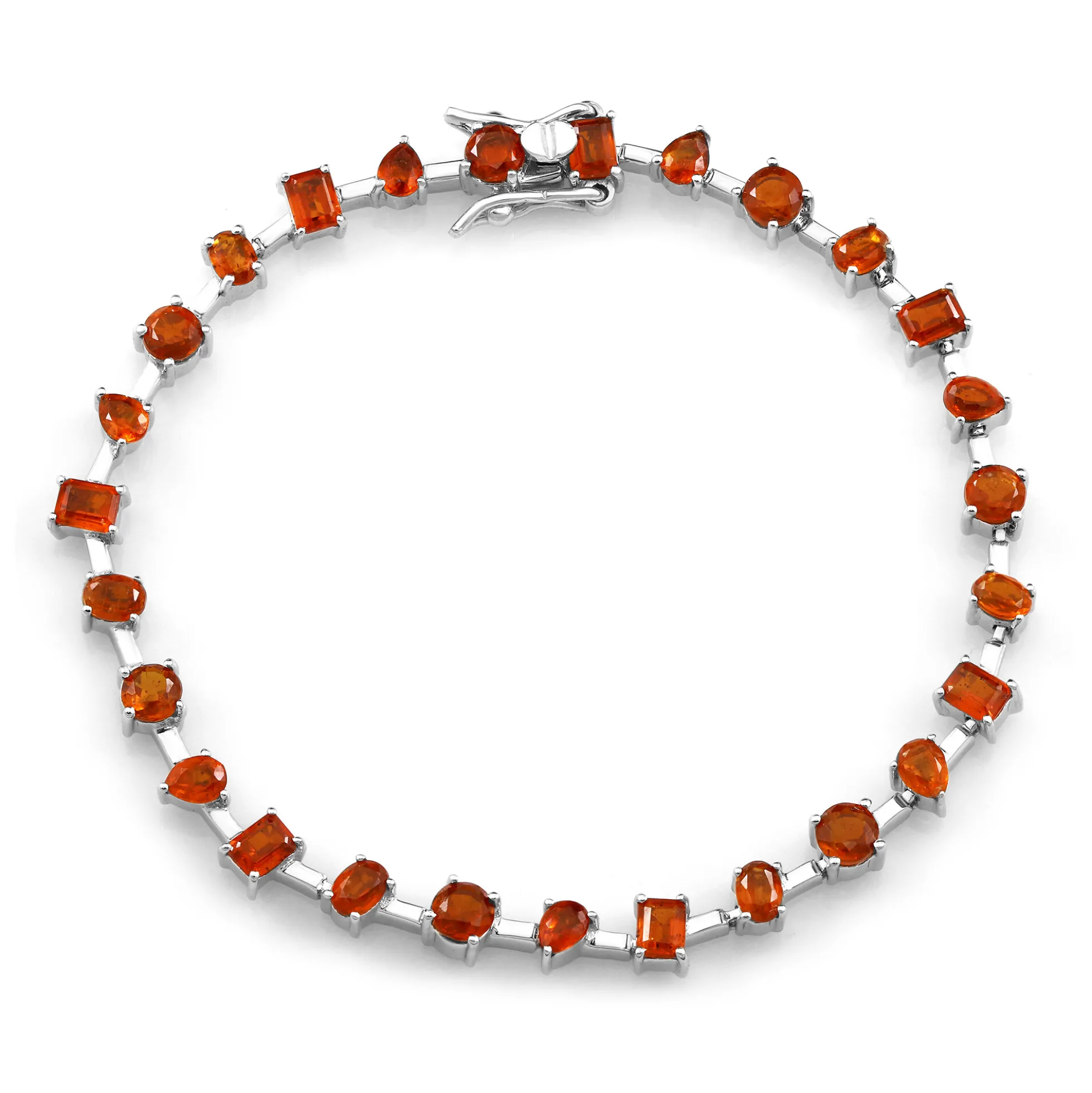 Oranger Kyanit-Silberarmband